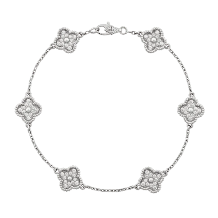 6 SMALL FLOWERS DIAMOND BRACELET